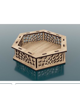 Intra απο ξύλο plywood 3mm-4mm πάχος - Διακοσμητικό Εξάγωνο Ξύλινο Κουτί Δώρου  Δίασταση 150x130 cm INTRAFABR-47679665