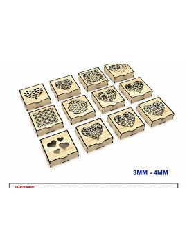 Σετ των 2 Intra απο ξύλο plywood 3mm-4mm πάχος - Διακοσμητικό κοσμηματοπωλείο  κοπής με λέιζερ Δίασταση 20x20 cm INTRAFABR-108459666