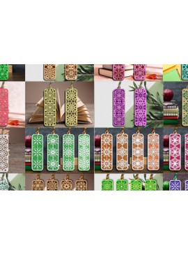 Σετ των 2 Intra απο ξύλο plywood 3mm-4mm πάχος - Διακοσμητικό Σετ σελιδοδεικτών κοπής με λέιζερ Δίασταση 5x20 cm INTRAFABR-84359100