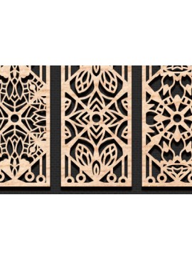 Σετ των 2 Intra απο ξύλο plywood 3mm-4mm πάχος - Διακοσμητικό πάνελ κοπής με λέιζερ  Δίασταση 20x20 cm INTRAFABR-95040493