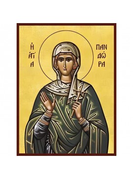 Εικόνα Ορθοδοξίας με περίγραμμα χρυσό σε ξύλο Φλαμουρίας  με  βάση Εικόνα ΑΓΙΑ ΠΑΝΔΩΡΑ Χειροποίητη Ελληνορθόδοξη εικόνα του Ιησού Χριστού, Κρεμαστή πλάκα βυζαντινής τέχνης, χριστιανική τέχνη Διάσταση 40x30 cm (10,2x7,9 ίντσες)  INTRAEK-1447757865255