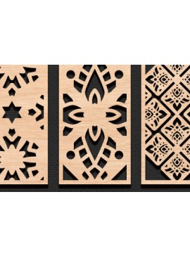 Σετ των 2 Intra απο ξύλο plywood 3mm-4mm πάχος - Διακοσμητικό πάνελ κοπής με λέιζερ  Δίασταση 20x20 cm INTRAFABR-95040512