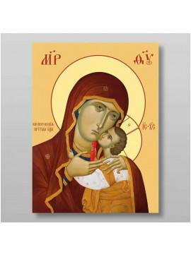 Σετ 2 τεμαχίων – Εικόνα Ορθοδοξίας με περίγραμμα χρυσό σε ξύλο Φλαμουρίας  με  βάση Kasperovskaya Εικόνα της Μητέρας του Θεού Χειροποίητη Ελληνορθόδοξη , Κρεμαστή πλάκα βυζαντινής τέχνης, χριστιανική τέχνη Διάσταση 15x11 cm (5,9 x 4,3 ίντσες) INTRAEK-2125