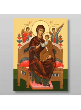 Σετ 2 τεμαχίων – Εικόνα Ορθοδοξίας με περίγραμμα χρυσό σε ξύλο Φλαμουρίας  με  βάση The Mother of God Queen of All, Pantanassa Χειροποίητη Ελληνορθόδοξη , Κρεμαστή πλάκα βυζαντινής τέχνης, χριστιανική τέχνη Διάσταση 15x11 cm (5,9 x 4,3 ίντσες) INTRAEK-212