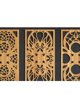 Σετ των 2 Intra απο ξύλο plywood 3mm-4mm πάχος - Διακοσμητικό πάνελ κοπής με λέιζερ  Δίασταση 20x20 cm INTRAFABR-95112932