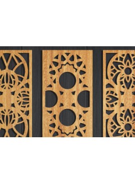 Σετ των 2 Intra απο ξύλο plywood 3mm-4mm πάχος - Διακοσμητικό πάνελ κοπής με λέιζερ  Δίασταση 20x20 cm INTRAFABR-95112946