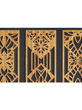 Σετ των 2 Intra απο ξύλο plywood 3mm-4mm πάχος - Διακοσμητικό πάνελ κοπής με λέιζερ  Δίασταση 20x20 cm INTRAFABR-95112996