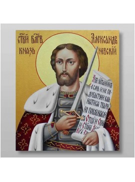 Εικόνα Ορθοδοξίας με περίγραμμα χρυσό σε ξύλο Φλαμουρίας  με  βάση Alexander Nevsky holy noble prince Χειροποίητη Ελληνορθόδοξη , Κρεμαστή πλάκα βυζαντινής τέχνης, χριστιανική τέχνη Διάσταση 10x7 cm (3,9 x 2,8 ίντσες) INTRAEK-71058