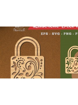 Σετ των 3 Intra απο ξύλο plywood 3mm-4mm πάχος - Διακοσμητική Κλειδαριά Διακόσμηση κοπής με λέιζερ 6 Δίασταση 20x20 cm INTRAFABR-116923044