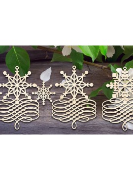 Σετ των 3 Intra απο ξύλο plywood 3mm-4mm πάχος - Διακοσμητικό Στολίδι V1 Δίασταση 6x6 cm INTRAFABR-34777600