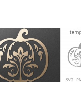 Σετ των 2 Intra απο ξύλο plywood 3mm-4mm πάχος - Διακοσμητικό περίτεχνο κομμένο  κολοκύθας  Δίασταση 30x20 cm INTRAFABR-81423228