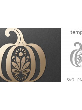 Σετ των 2 Intra απο ξύλο plywood 3mm-4mm πάχος - Διακοσμητικό περίτεχνο κομμένο  κολοκύθας  Δίασταση 30x20 cm INTRAFABR-81424108