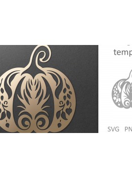 Σετ των 2 Intra απο ξύλο plywood 3mm-4mm πάχος - Διακοσμητικό περίτεχνο κομμένο  κολοκύθας  Δίασταση 30x20 cm INTRAFABR-81424268