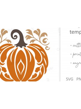 Σετ των 2 Intra απο ξύλο plywood 3mm-4mm πάχος - Διακοσμητικό περίτεχνο κομμένο  κολοκύθας  Δίασταση 30x20 cm INTRAFABR-81217166