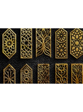 Σετ των 3 Intra απο ξύλο plywood 3mm-4mm πάχος -  διακοσμητικών πάνελ Δίασταση 3x3 cm INTRAFABR-119459907