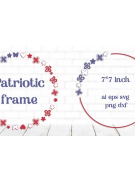Σετ των 2 Intra απο ξύλο plywood 3mm-4mm πάχος - Διακοσμητικό Patriotic Στρογγυλό Πλαίσιο  Δίασταση 20x20 cm INTRAFABR-122205272