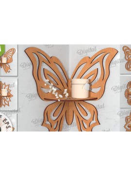 Σετ των 2 Intra απο ξύλο plywood 3mm-4mm πάχος - Διακοσμητικά Ράφια Δέσμη κοπής με λέιζερ Δίασταση 30x20 cm INTRAFABR-115368292