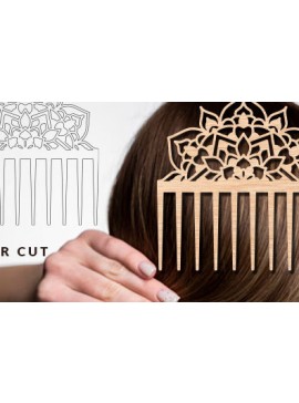 Σετ των 2 Intra απο ξύλο plywood 3mm-4mm πάχος - Διακοσμητική πλαϊνή χτένα με λέιζερ  Δίασταση 20x20 cm INTRAFABR-97724255