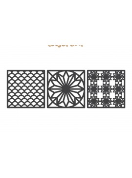 Σετ των 2 Intra απο ξύλο plywood 3mm-4mm πάχος - Διακοσμητικό τετράγωνο Lasercut Δίασταση 30x20 cm INTRAFABR-124401541