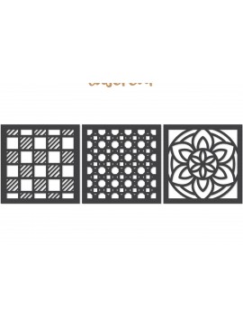 Σετ των 2 Intra απο ξύλο plywood 3mm-4mm πάχος - Διακοσμητικό τετράγωνο Lasercut Δίασταση 30x20 cm INTRAFABR-122013572