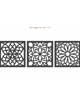 Σετ των 2 Intra απο ξύλο plywood 3mm-4mm πάχος - Διακοσμητικό τετράγωνο Lasercut Δίασταση 30x20 cm INTRAFABR-122013680