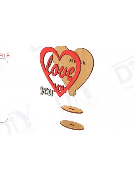 Σετ των 2 Intra απο ξύλο plywood 3mm-4mm πάχος - Διακοσμητικό stand για την ημέρα του Αγίου Βαλεντίνου Δίασταση 20x20 cm INTRAFABR-113261671