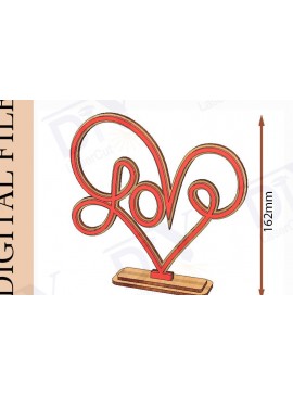 Σετ των 2 Intra απο ξύλο plywood 3mm-4mm πάχος - Διακοσμητικό Stand Love Heart Laser Cut Δίασταση 20x20 cm INTRAFABR-113379336