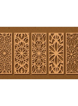 Σετ των 3 Intra απο ξύλο plywood 3mm-4mm πάχος - Διακοσμητικό πάνελ κοπής λέιζερ  26 Δίασταση 6x6 cm INTRAFABR-74596125