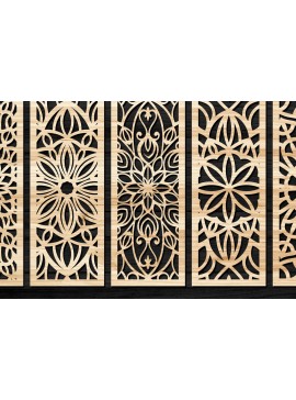 Σετ των 3 Intra απο ξύλο plywood 3mm-4mm πάχος - Διακοσμητικός τοίχος πάνελ κοπής λέιζερ  42 Δίασταση 6x6 cm INTRAFABR-82276699