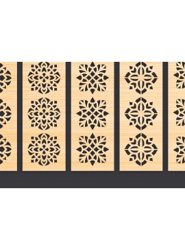 Σετ των 3 Intra απο ξύλο plywood 3mm-4mm πάχος - Διακοσμητικό  Laser Cut Panel Wall Dec Δίασταση 6x6 cm INTRAFABR-86094976