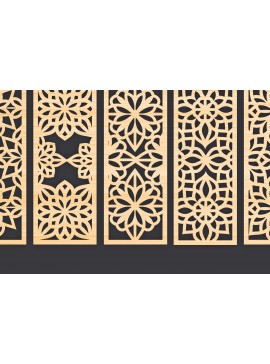 Σετ των 3 Intra απο ξύλο plywood 3mm-4mm πάχος - Διακοσμητικό  Laser Cut Panel Wall Dec Δίασταση 6x6 cm INTRAFABR-86094440