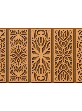 Σετ των 3 Intra απο ξύλο plywood 3mm-4mm πάχος - Διακοσμητικό  Laser Cut Panel Wall Deco Δίασταση 6x6 cm INTRAFABR-74414284