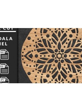 Σετ των 2 Intra απο ξύλο plywood 3mm-4mm πάχος - Διακοσμητικό τοίχου Mandala Κοπή Laser Δίασταση 30x30 cm INTRAFABR-41585521