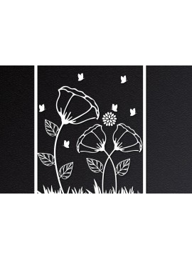 Intra απο ξύλο plywood 3mm-4mm πάχος - Διακοσμητικό Wildflower Cut Laser  Δίασταση 30x20 cm INTRAFABR-31980039