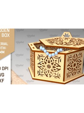 Σετ των 2 Intra απο ξύλο plywood 3mm-4mm πάχος - Διακοσμητικό Ξύλινο Κουτί Δώρου Κοπή Laser Δίασταση 15x15 cm INTRAFABR-97008082
