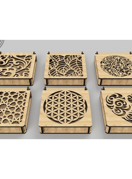 Σετ των 2 Intra απο ξύλο plywood 3mm-4mm πάχος - Διακοσμητικό Ξύλινο Κουτί Δώρου Κοπή Laser Δίασταση 110x110 cm INTRAFABR-108551809