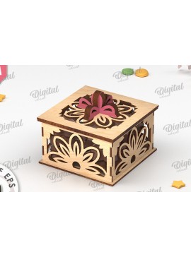 Σετ των 2 Intra απο ξύλο plywood 3mm-4mm πάχος - Διακοσμητικό Ξύλινο Κουτί Δώρου Κοπή Laser Δίασταση 15x15 cm INTRAFABR-115294852