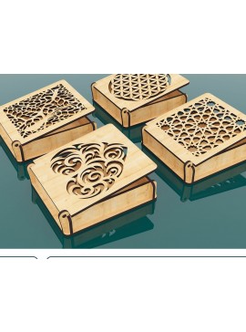 Σετ των 3 Intra απο ξύλο plywood 3mm-4mm πάχος - Διακοσμητικό Ξύλινο Κουτί Δώρου Κοπή Laser Δίασταση 110x100 cm INTRAFABR-55895634