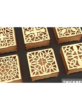 Σετ των 3 Intra απο ξύλο plywood 3mm-4mm πάχος - Διακοσμητικό Ξύλινο Κουτί Δώρου Κοπή Laser Δίασταση 6x6 cm INTRAFABR-84206675