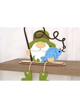 Σετ των 2 Intra απο ξύλο plywood 3mm-4mm πάχος - Διακοσμητικό Ξύλινο Gnome Κοπή Laser | CNC Δίασταση 20x20 cm INTRAFABR-120175749