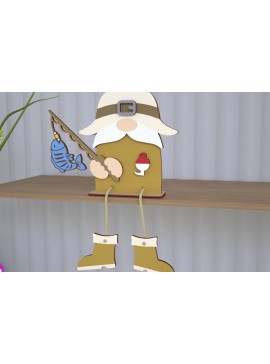 Σετ των 2 Intra απο ξύλο plywood 3mm-4mm πάχος - Διακοσμητικό Ξύλινο Gnome |Καθιστό Ειδώλιο Δίασταση 20x20 cm INTRAFABR-113988209