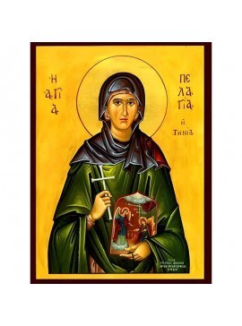 Εικόνα Ορθοδοξίας με περίγραμμα χρυσό σε ξύλο Φλαμουρίας  με  βάση Εικόνα ΑΓΙΑ ΠΕΛΑΓΙΑ, Η ΤΗΝΙΑ Χειροποίητη Ελληνορθόδοξη εικόνα του Ιησού Χριστού, Κρεμαστή πλάκα βυζαντινής τέχνης, χριστιανική τέχνη Διάσταση 40x30 cm (10,2x7,9 ίντσες)  INTRAEK-1447757865