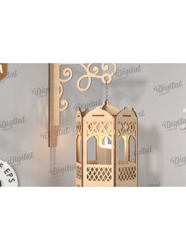 Σετ των 2 Intra απο ξύλο plywood 3mm-4mm πάχος - Διακοσμητικό Ξύλινο Επιτοίχιο Φωτιστικό Κοπής Laser Δίασταση 30x20 cm INTRAFABR-112210600