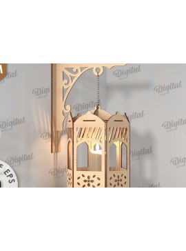 Σετ των 2 Intra απο ξύλο plywood 3mm-4mm πάχος - Διακοσμητικό Ξύλινο Επιτοίχιο Φωτιστικό Κοπής Laser Δίασταση 30x20 cm INTRAFABR-112210818