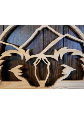 Σετ των 2 Intra απο ξύλο plywood 3mm-4mm πάχος - Ελάφια και Κέρατα Υπογράφουν  Δίασταση 30x20 cm INTRAFABR-34932689