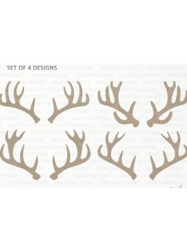 Σετ των 2 Intra απο ξύλο plywood 3mm-4mm πάχος - Deer Antlers  Bundle, Reindeer Horns Δίασταση 30x20 cm INTRAFABR-111006561