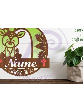 Intra απο ξύλο plywood 3mm-4mm πάχος - Μονόγραμμα με κεφαλαίο ελάφι Επιστολή O  Δίασταση 30x20 cm INTRAFABR-84539808