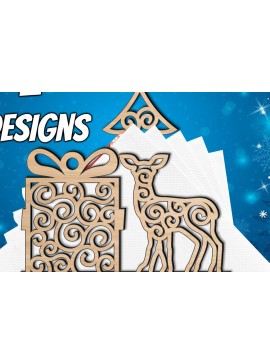 Σετ των 2 Intra απο ξύλο plywood 3mm-4mm πάχος - Θήκη χαρτοπετσέτας Χριστουγέννων Χριστουγέννων  Δίασταση 15x15 cm INTRAFABR-109032992