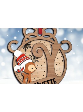 Σετ των 3 Intra απο ξύλο plywood 3mm-4mm πάχος - Ελάφια Χριστουγεννιάτικη επιστολή Y Στολίδι διακοπές Δίασταση 6x6 cm INTRAFABR-109836099