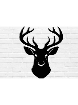 Intra απο ξύλο plywood 3mm-4mm πάχος - Deer Head Metal Wall Art Laser Cut  Δίασταση 40x50 cm INTRAFABR-118461165